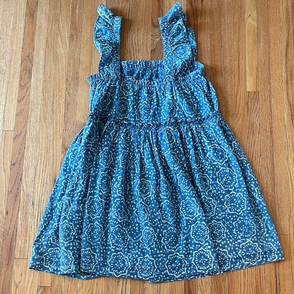 Flutter-Sleeve Ruffle Mini Dress in Flora Medallion - Picture 6 of 7